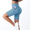 Womens Double Pocket Sports Shorts High Waist Elastic Slim Fitness Shorts For Gym Yoga 6