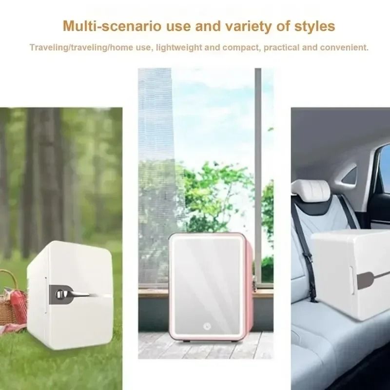 6L Car Mini Fridge Beauty Refrigerator Portable Semiconductor Skincare Makeup CoolerHeater 4