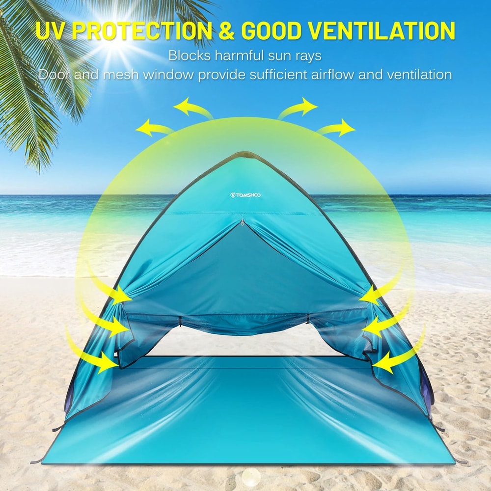 TOMSHOO PopUp Beach Tent 34 Person Outdoor Sun Shelter Lightweight Portable Camping Canopy 3
