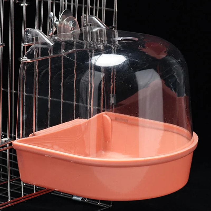 Hanging Bird Bath Box Clear Parakeet Shower For Cages Professional Bird Grooming Accessory 8