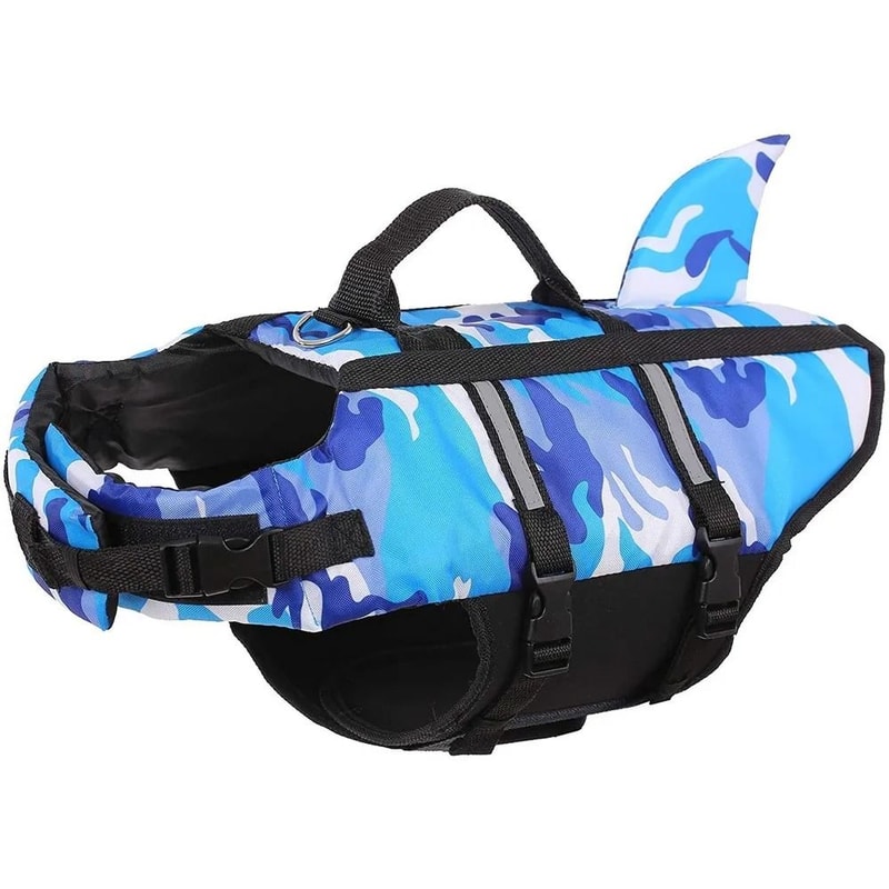Professional Dog Life Jacket Shark Camouflage Pet Swimming Vest HighVisibility Safety Swimwear W 1