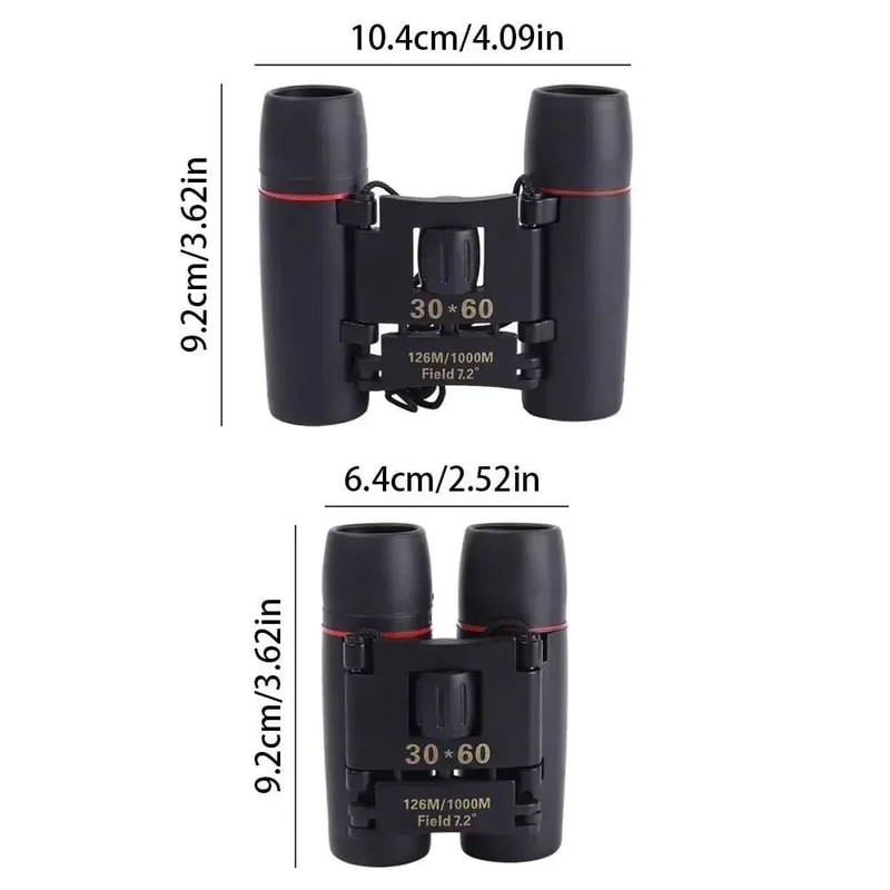 30x60 Compact Zoom Binoculars HD Powerful Mini Telescope Professional 1000m Long Range Optics For 5