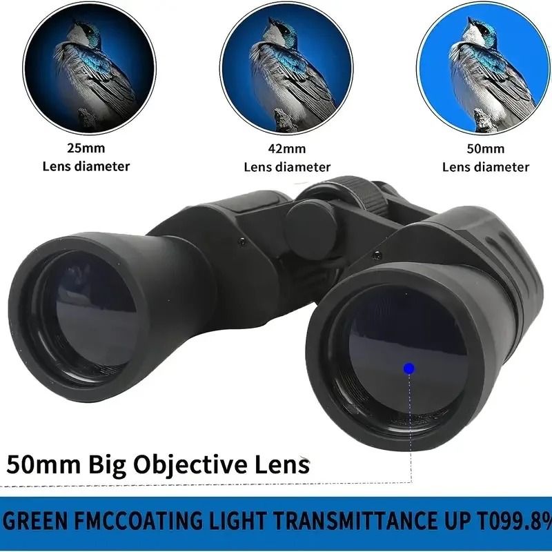 Military 20x50 Powerful Long Range Binoculars Professional Zoom HD BAK4Prism Telescope High Magni 4
