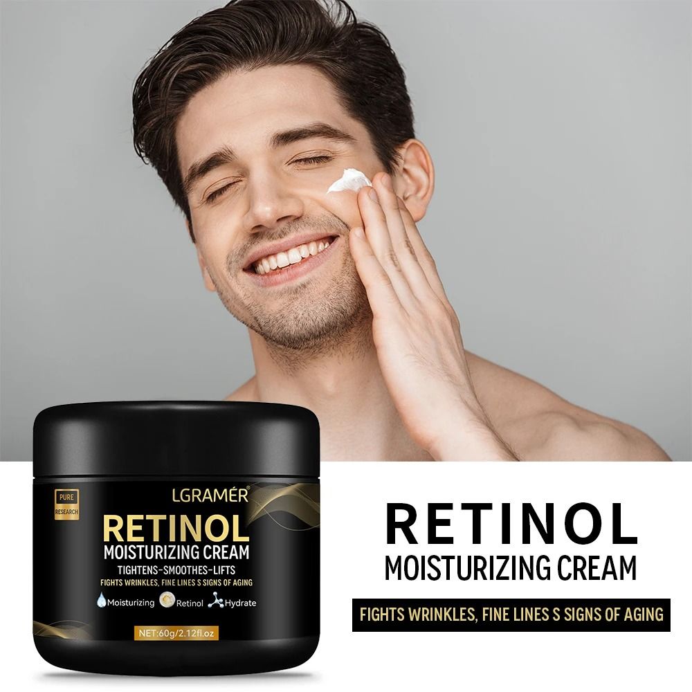 Mens Retinol Face Moisturizer AntiWrinkle Aging Recovery Cream Professional Whitening Pore Shri 1