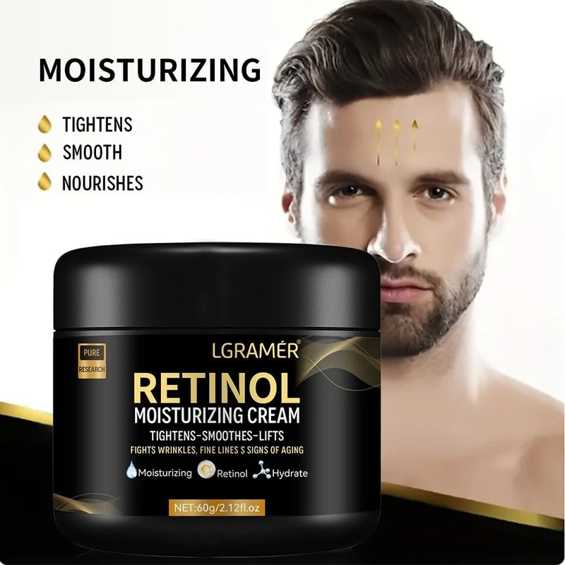 Mens Retinol Face Moisturizer AntiWrinkle Aging Recovery Cream Professional Whitening Pore Shri 2