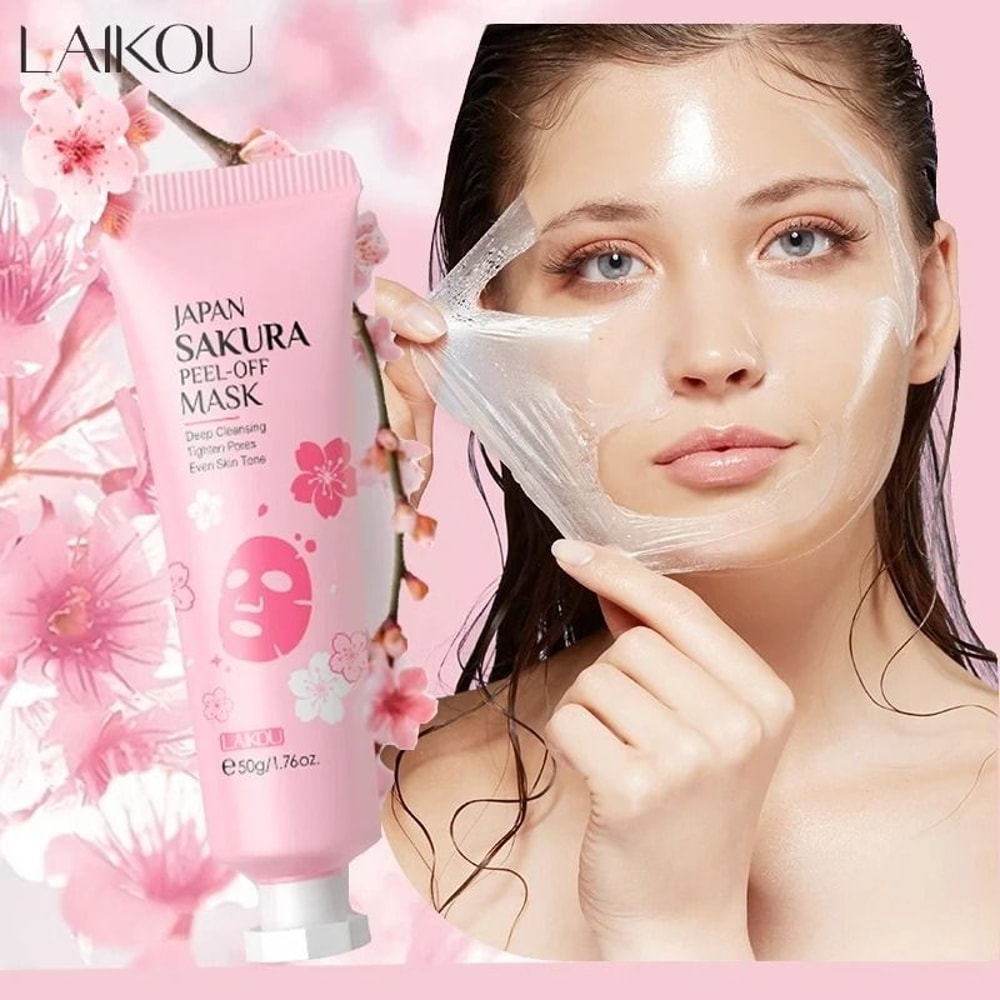 LAIKOU 24K Gold Sakura Peeling Face Mask AntiWrinkle Whitening Blackhead Removal Professional 50 5