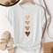 Womens Casual Short Sleeve TShirt With Four Heart Graphic Print Black And Golden 3
