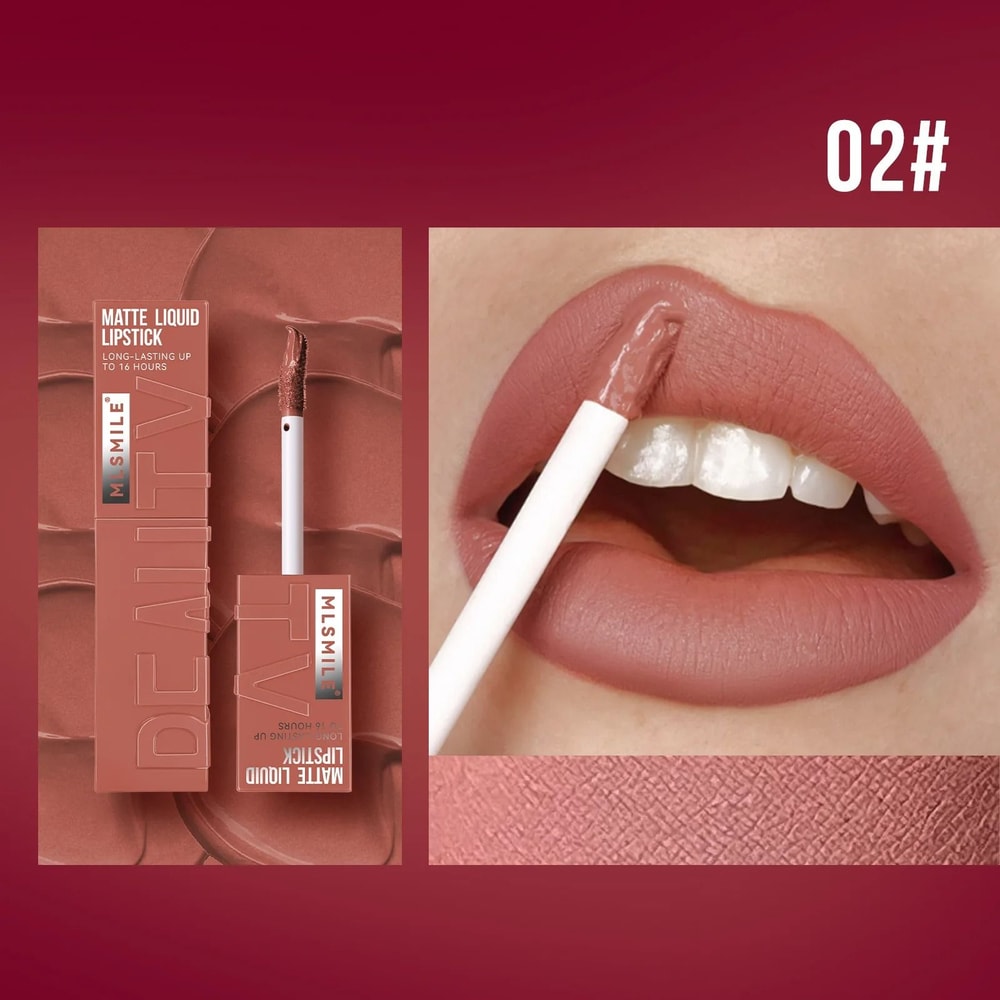 MLSMILE 6 Color Matte Velvet Matte Nonstick Cup Lip Glaze 8