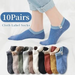 10 pairs women letter slogans sweet cute fashionable college style fabric label socks