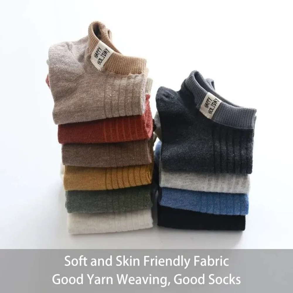 10 Pairs Women Letter Slogans Sweet Cute Fashionable College Style Fabric Label Socks 3