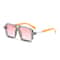 Retro Square Frame Sunglasses Men And Women European American Double Beam Trend Decorative 2
