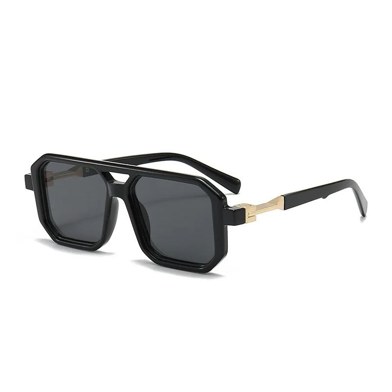 Retro Square Frame Sunglasses Men And Women European American Double Beam Trend Decorative 8