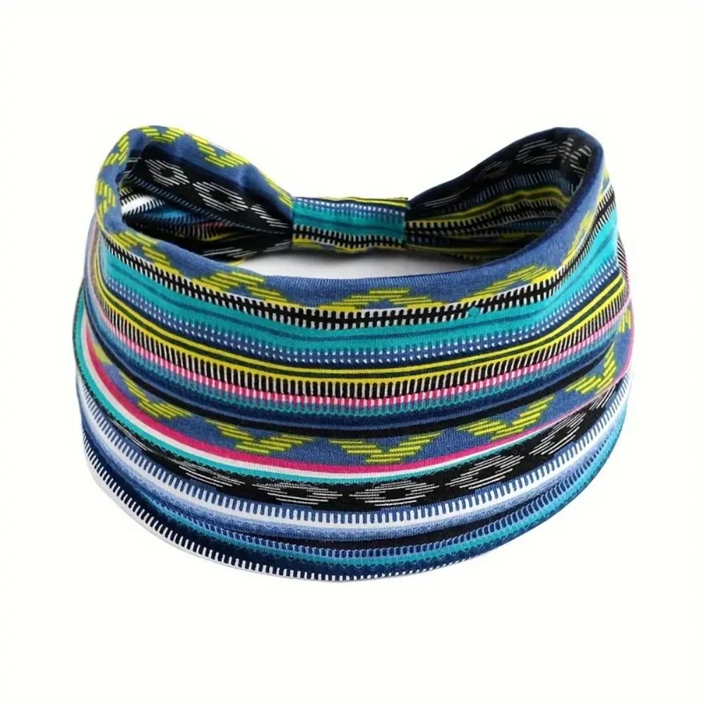 Bohemian Style Elastic Headscarf Fashionable Breathable Cotton Wide Brimmed Hair Accessories 6