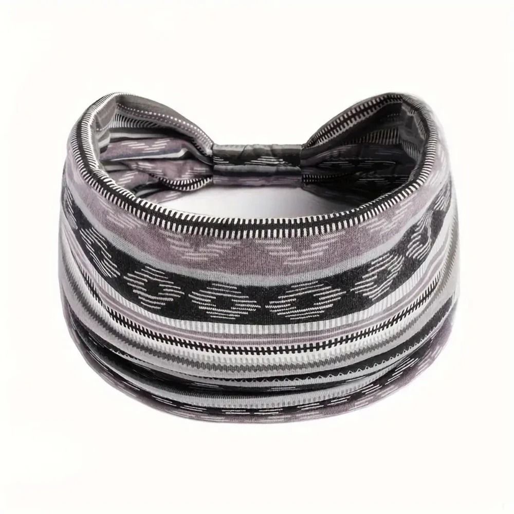 Bohemian Style Elastic Headscarf Fashionable Breathable Cotton Wide Brimmed Hair Accessories 8