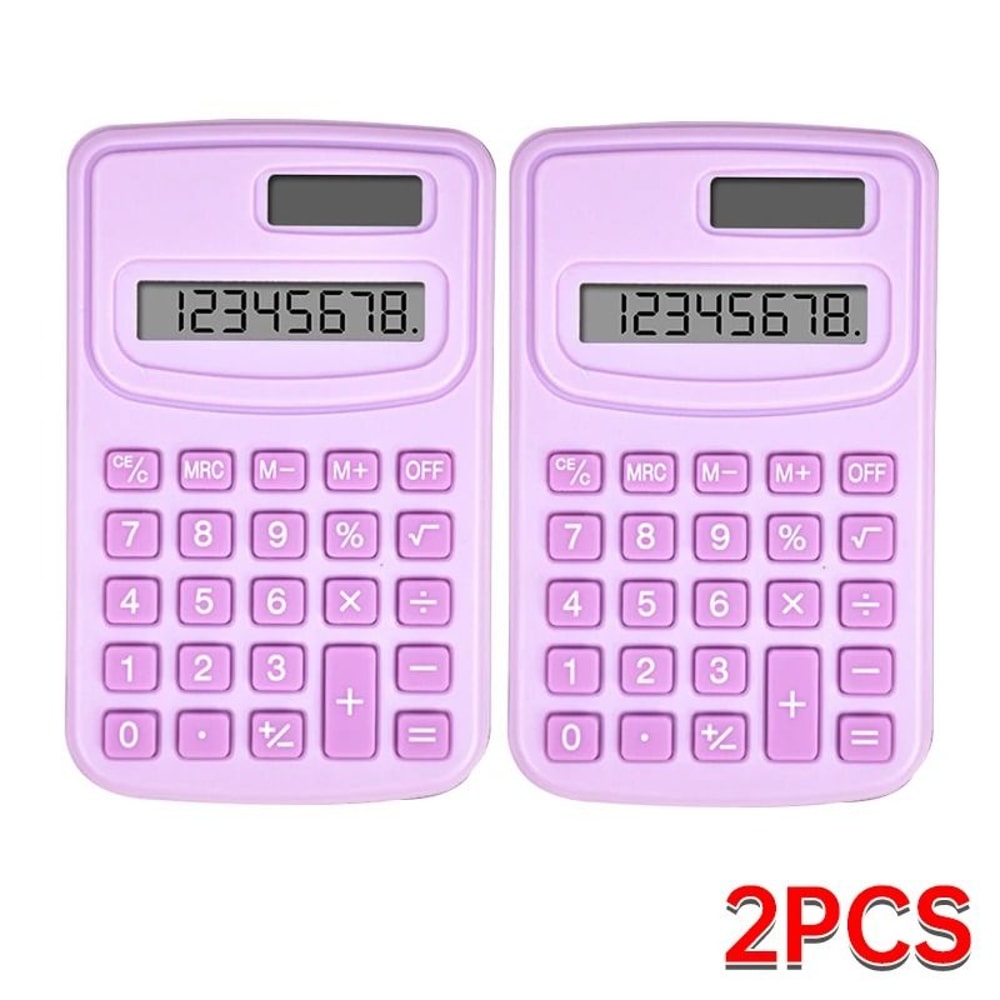 Small Solar Portable Calculator Cute 8 Digits LCD Electronic Primary School Teaching Supplies 9