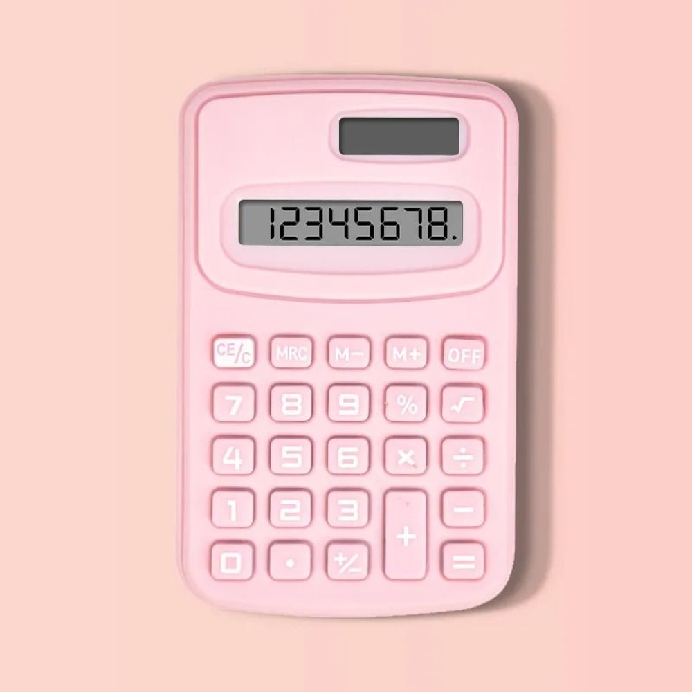 Small Solar Portable Calculator Cute 8 Digits LCD Electronic Primary School Teaching Supplies 13