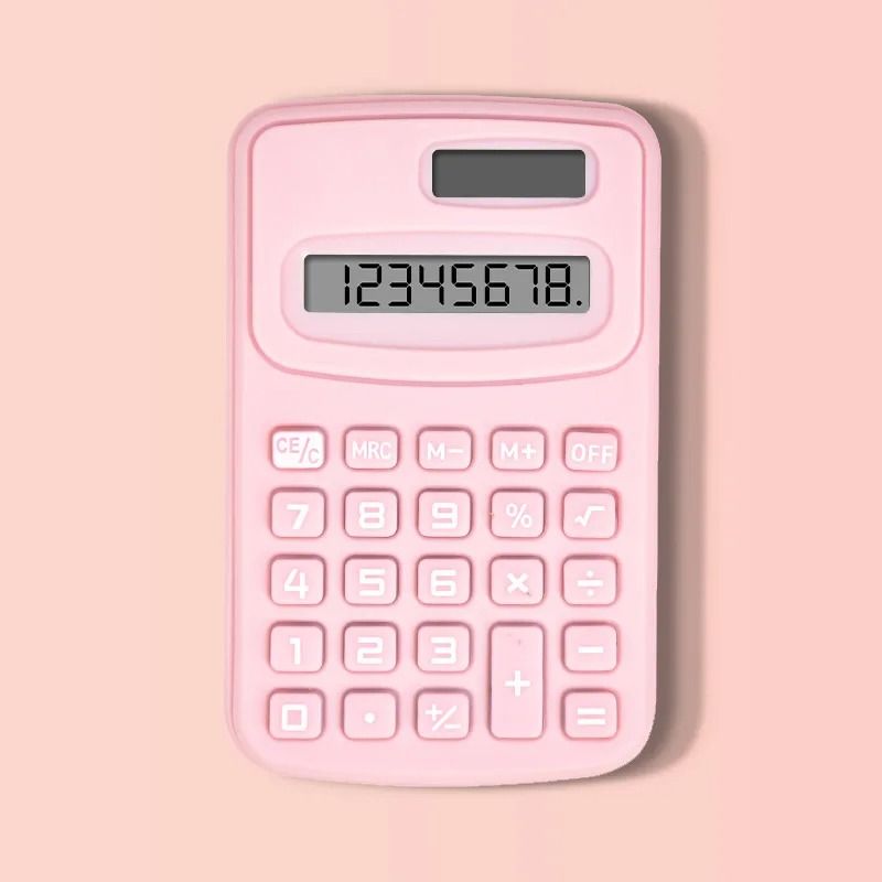 Small Solar Portable Calculator Cute 8 Digits LCD Electronic Primary School Teaching Supplies 13