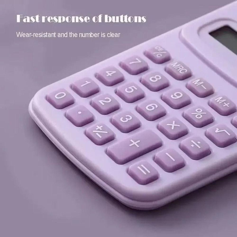 Small Solar Portable Calculator Cute 8 Digits LCD Electronic Primary School Teaching Supplies 5