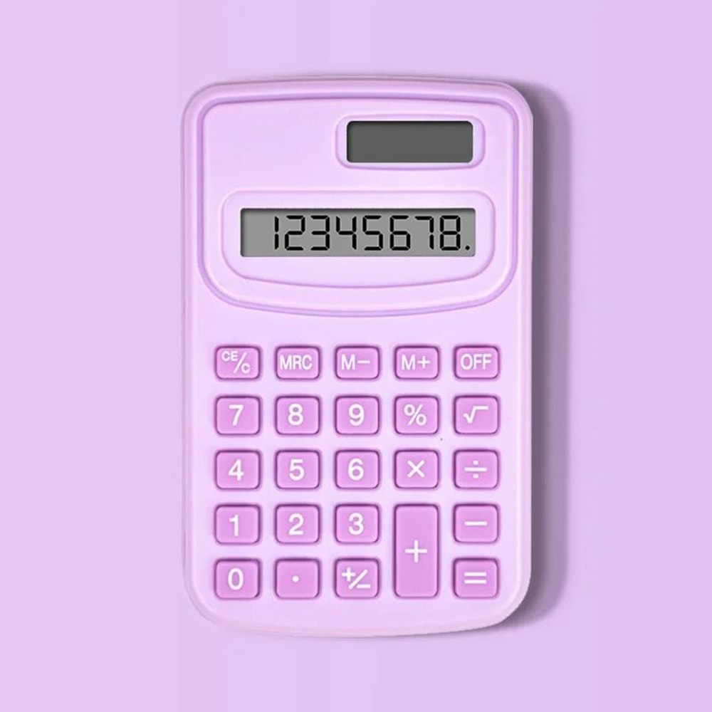 Small Solar Portable Calculator Cute 8 Digits LCD Electronic Primary School Teaching Supplies 6
