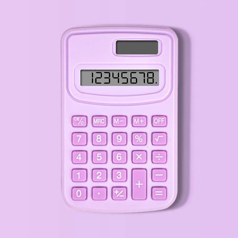 Small Solar Portable Calculator Cute 8 Digits LCD Electronic Primary School Teaching Supplies 6