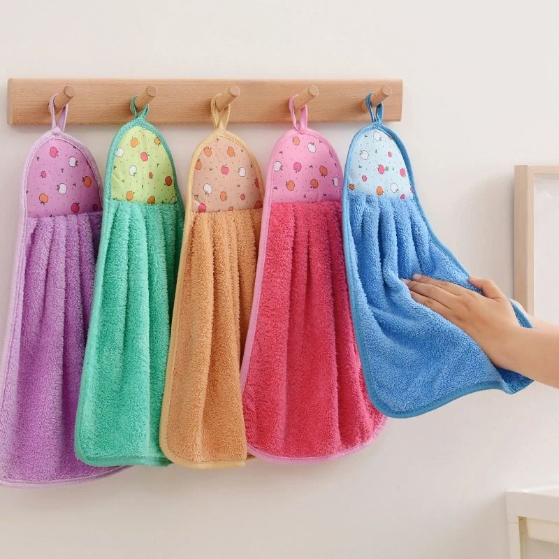 4pcs Small Hand Towels For Kitchen Bathroom Coral Velvet Soft Quick Dry Absorbent Cleaning Cloths 6