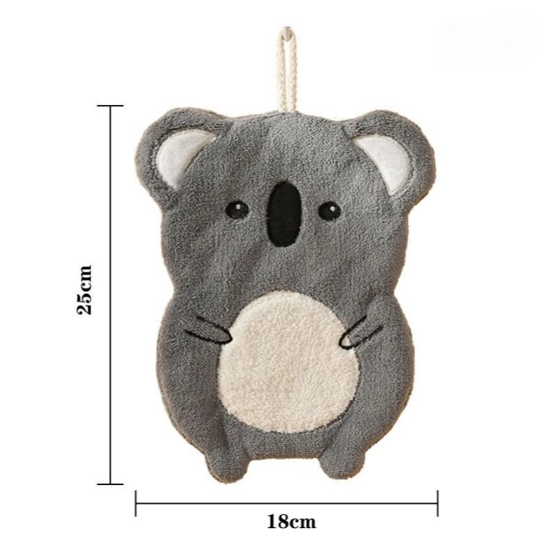 Cartoon Coral Velvet Towel Cute Hanging Type Kitchen Bathroom Absorbent Quick Drying Hand Towel 3