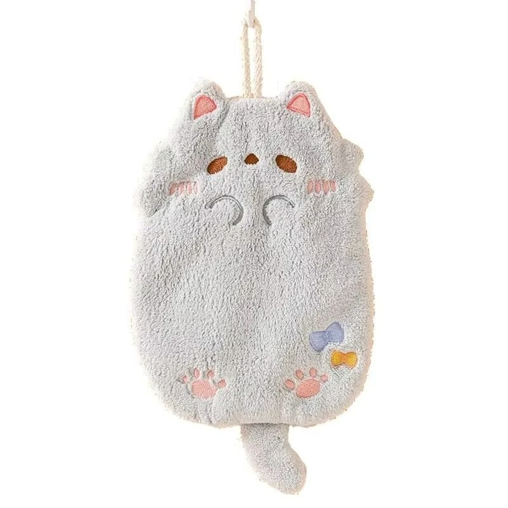 Cartoon Coral Velvet Towel Cute Hanging Type Kitchen Bathroom Absorbent Quick Drying Hand Towel 8