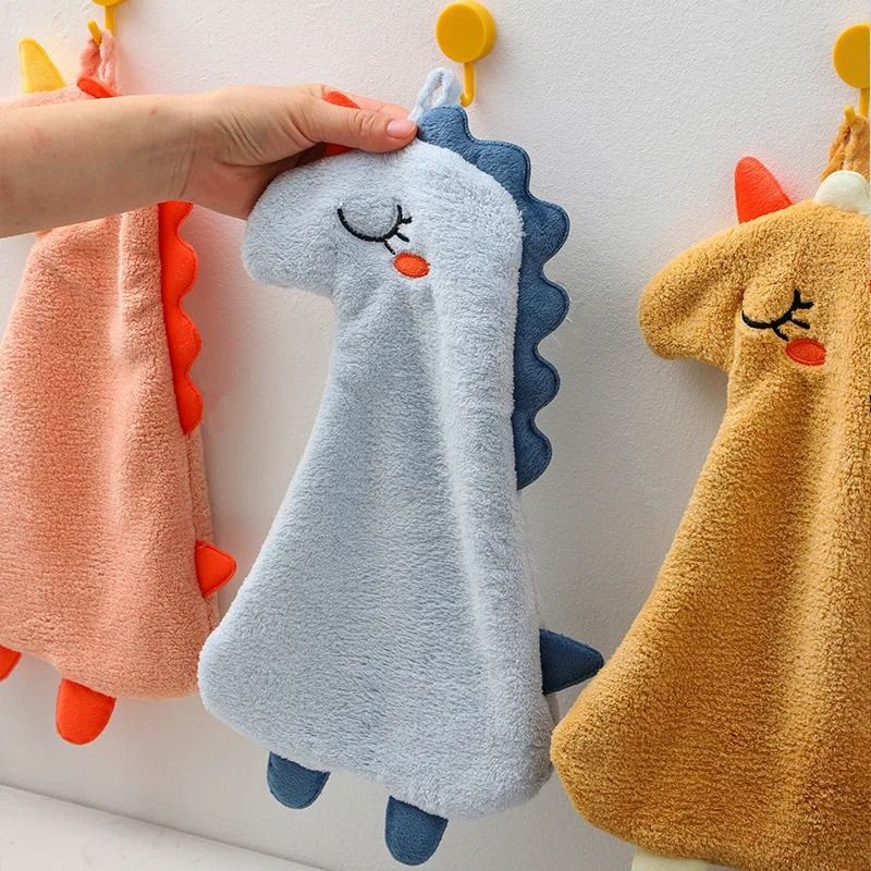 Cute Cartoon Cat Hand Towel Thickened Kitchen Bathroom Coral Velvet Home Quick Drying Dishcloth 2