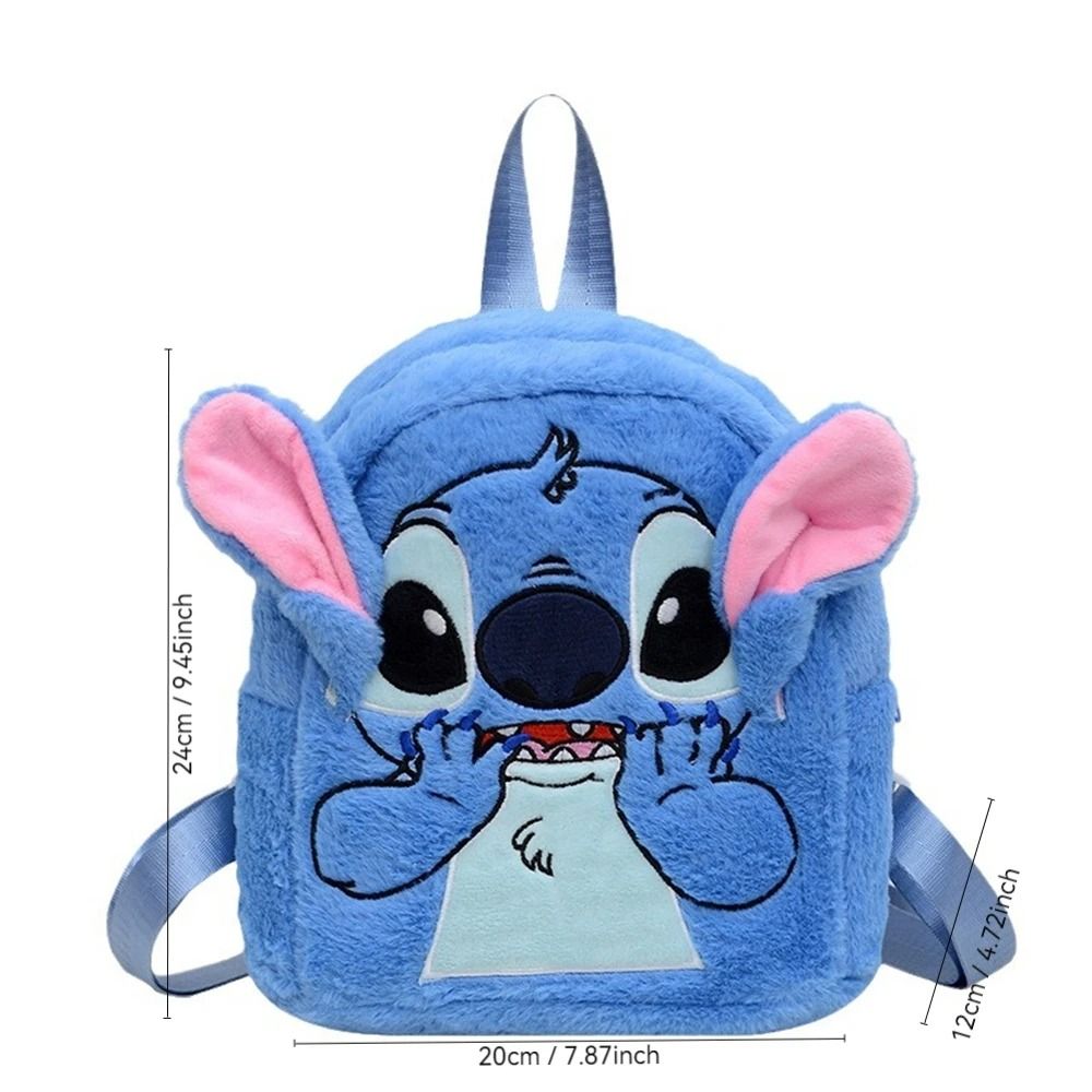 New Plush Blue Stitch Funny Cartoon Backpack Large Capacity Kindergarten Student Bag 2