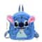 New Plush Blue Stitch Funny Cartoon Backpack Large Capacity Kindergarten Student Bag 2