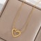 Fashion Twist Heart Pendant Necklace 18K Gold Plated Stainless Steel Chain For Women And Girls 7