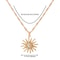 Shining Rhinestone Unique Design Sun Star Moon Three In One Pendant Necklace Retro Daily Jewelry 4