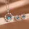 ZAKOL 2Pcs Titanium Steel Planet Round Earring Necklace Sets Niche Fashion Female Jewelry Gift 3