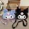 New Sanrio Cartoon Kuromi Skull Plush Shoulder Bag Cute Sweet Girl Heart Handbag Crossbody Bag 0