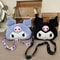 New Sanrio Cartoon Kuromi Skull Plush Shoulder Bag Cute Sweet Girl Heart Handbag Crossbody Bag 0