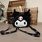 New Sanrio Cartoon Kuromi Skull Plush Shoulder Bag Cute Sweet Girl Heart Handbag Crossbody Bag 3