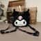 New Sanrio Cartoon Kuromi Skull Plush Shoulder Bag Cute Sweet Girl Heart Handbag Crossbody Bag 6