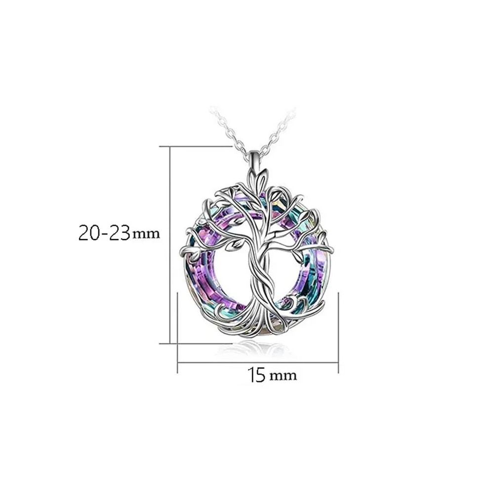Exquisite Celtic Family Tree Necklace Tree Of Life Circle Crystal Jewelry Gift For Women 5