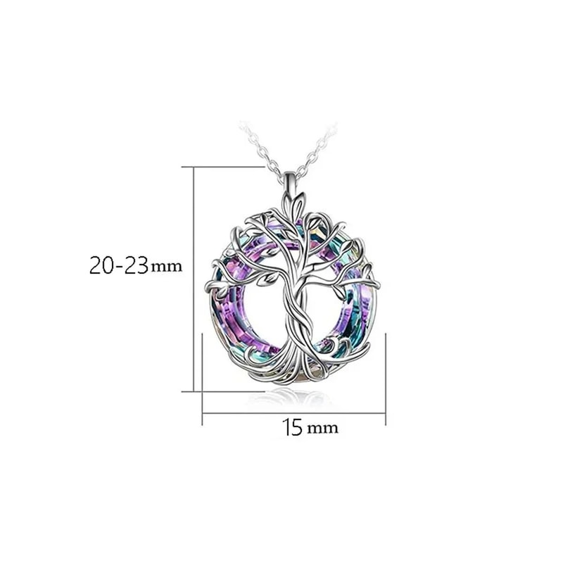 Exquisite Celtic Family Tree Necklace Tree Of Life Circle Crystal Jewelry Gift For Women 5