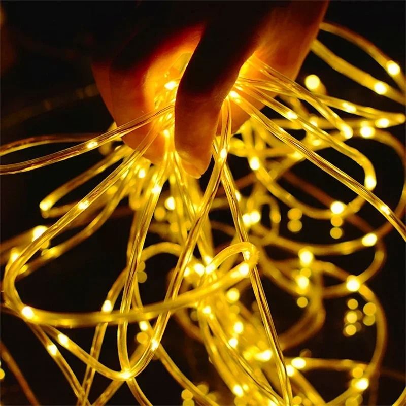 Outdoor Solar Tube Rope LED Light Garden Christmas Decoration Fairy String Light 1