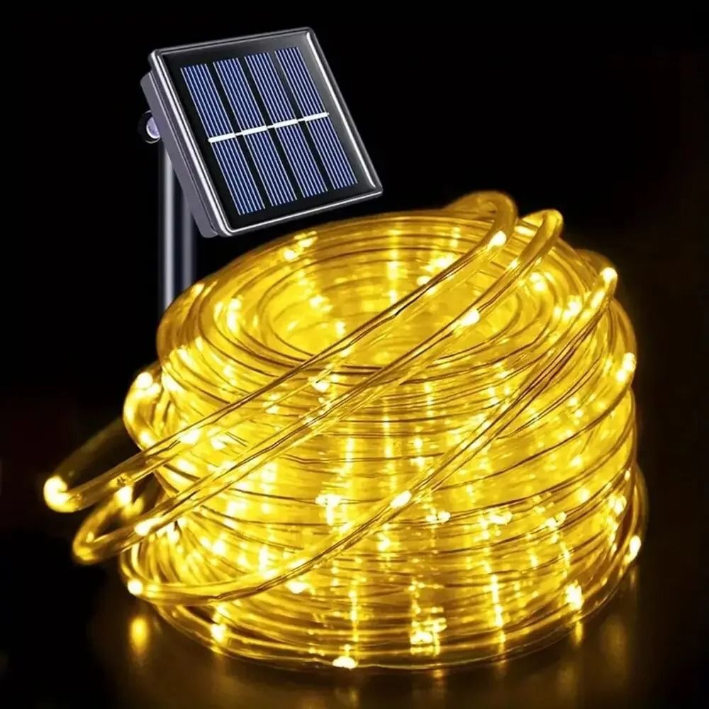 Outdoor Solar Tube Rope LED Light Garden Christmas Decoration Fairy String Light 10