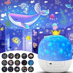 crown star light projection rotating star lamp atmosphere night light children birthday gift