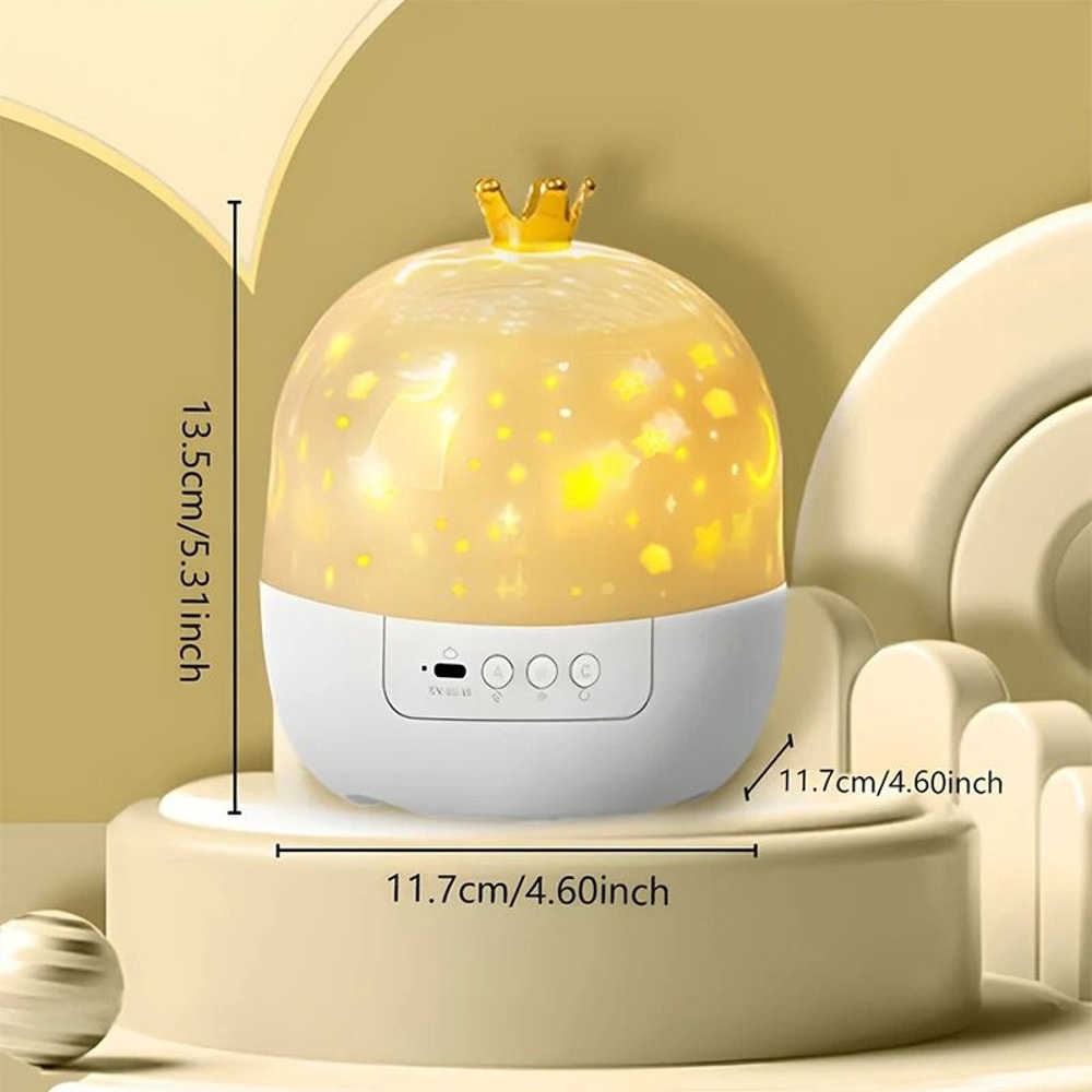 Crown Star Light Projection Rotating Star Lamp Atmosphere Night Light Children Birthday Gift 6