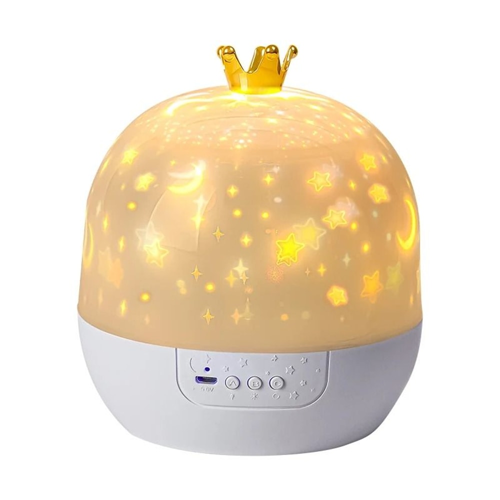 Crown Star Light Projection Rotating Star Lamp Atmosphere Night Light Children Birthday Gift 7