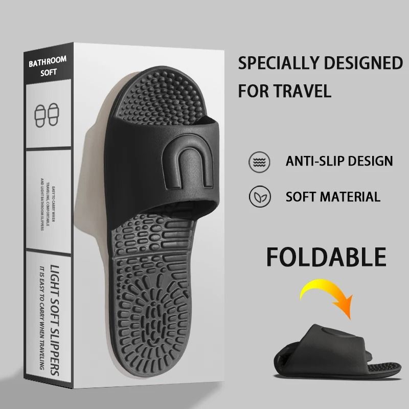 Foldable Portable Travel Slippers NonSlip QuickDrying Hotel Sandals For Men And Women 0