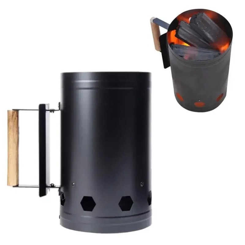 Spark Bucket Charcoal Ignition Cylinder Outdoor Barbecue Stove Igniter With Heat Insulation 0