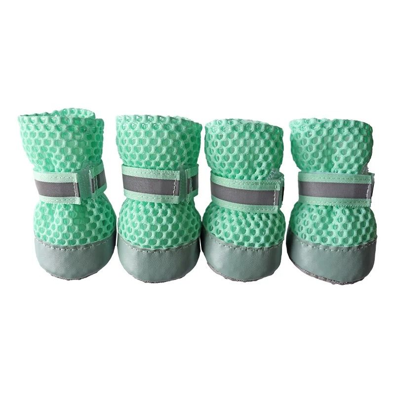 4PCS Summer Dog Shoes Breathable AntiSlip WearResistant Outdoor Boots For Small Dogs 4