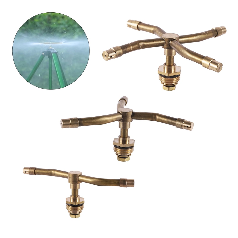 Automatic Rotating Brass Nozzle Sprinkler 234 Arm Male Thread Lawn Irrigation Watering 0