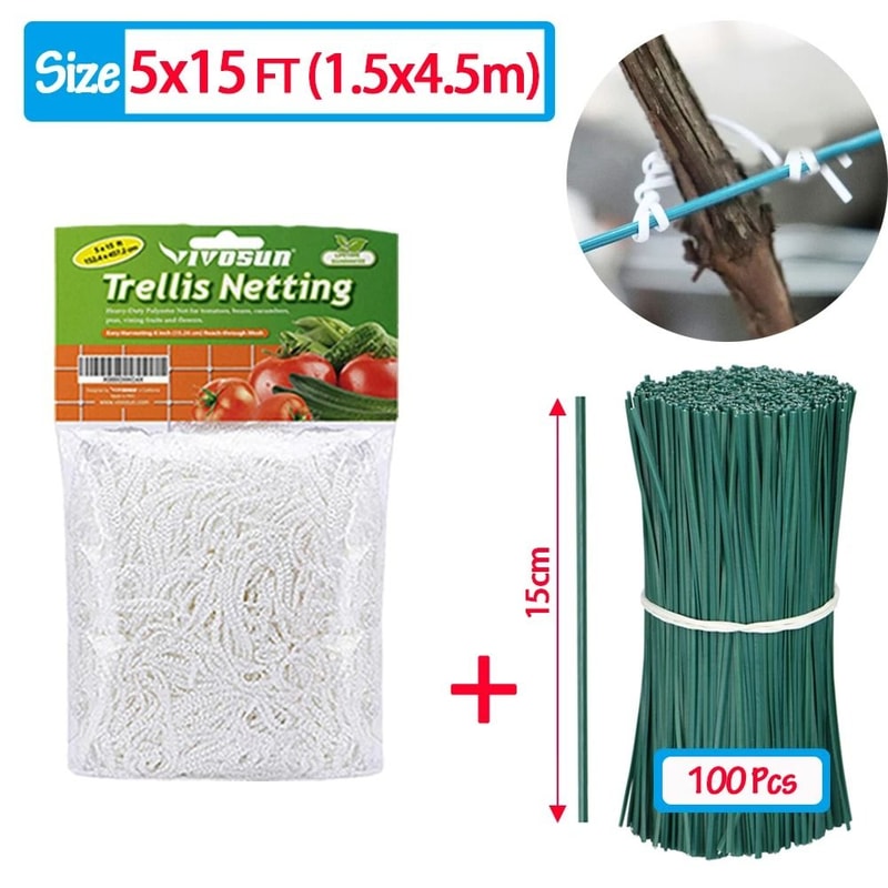 Garden Climbing Net Trellis Netting HeavyDuty Plant Support Stand For Flowers And Vegetables 6