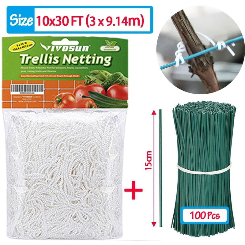 Garden Climbing Net Trellis Netting HeavyDuty Plant Support Stand For Flowers And Vegetables 15